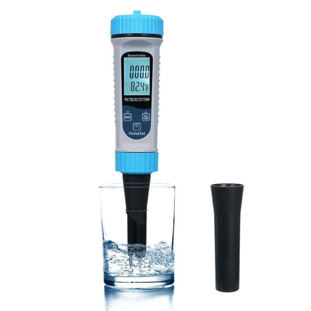 5-in-1 pH Meter with BT High Accuracy Measurement of pH/TDS/EC/CF/Temp Water Testing Kit for Home Drinking Water Hydroponics Lab Aquarium and More  |   Water quality analysis equipment Measurement & Analysis Instruments Blue+ Black