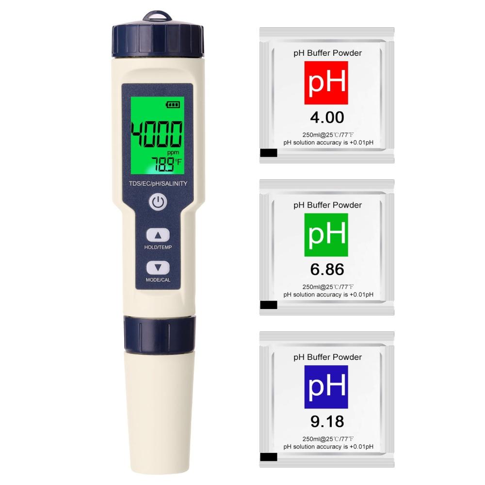 5 in 1 Professional Multi-parameter Combo Testing Meter PH/EC/TDS/Salinity/Thermometer Digital Multi-Function Tester Water Quality Tester  |   Water quality analysis equipment Measurement & Analysis Instruments Water quality analysis equipment