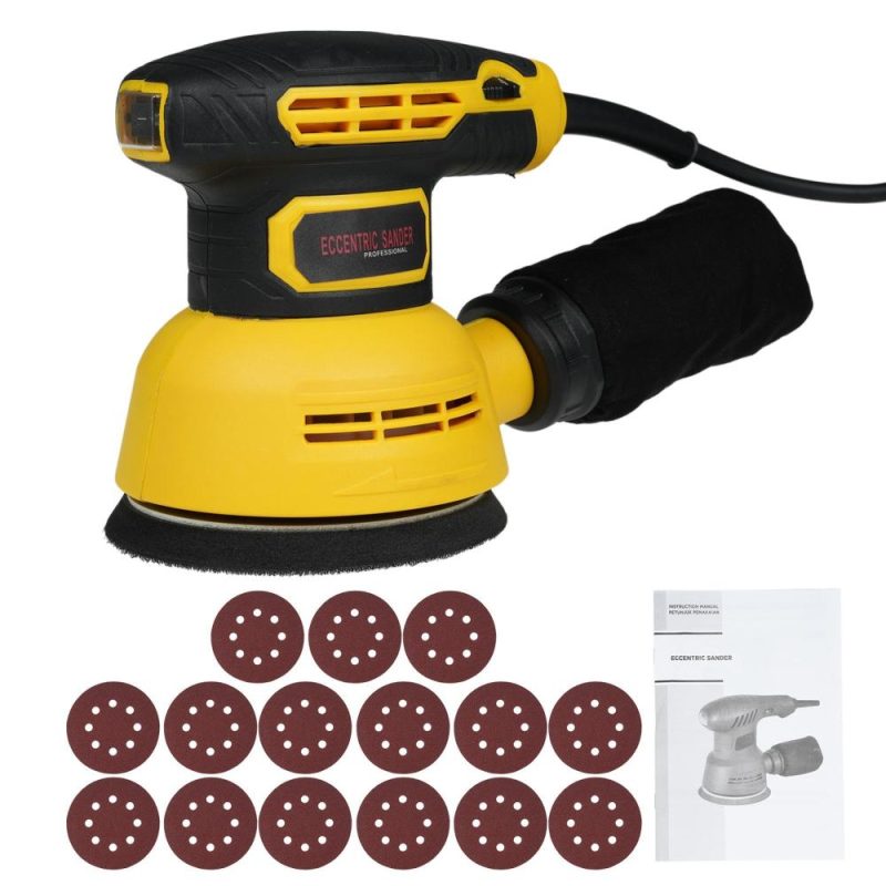 5-Inch Random Orbital Sander 12000RPM 6 Variable Speed Sander Machine High Performance Dust Collection System with 15Pcs Sandpapers  |   Electrical Equipment & Supplies Electrical Equipment & Supplies Electrical Equipment & Supplies