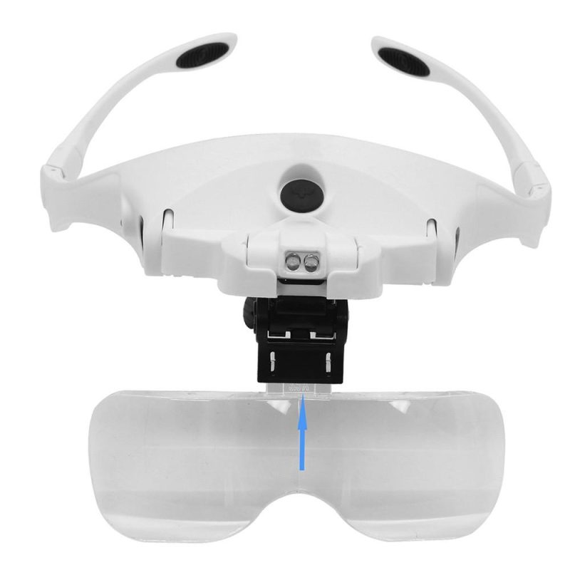 5 Lens 1.0X-3.5X Adjustable Bracket Headband Glasses Magnifier Loupe with 2 LED Lights and USB Charge Goggles Magnifying Tool Rechargeable LED Magnifying Glasses  |   Magnifiers Hardware & Gadgets Magnifiers