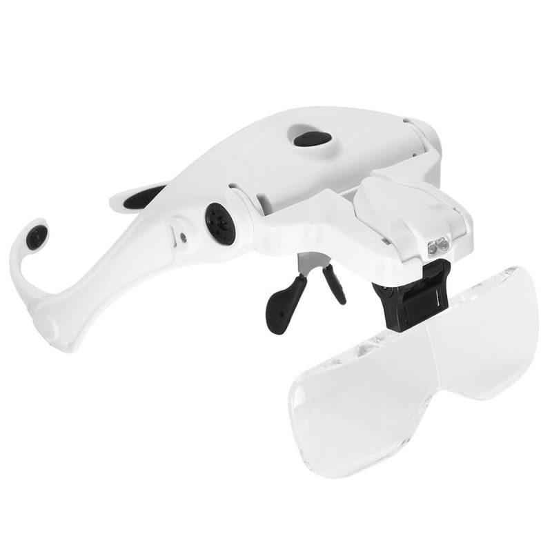 5 Lens 1.0X-3.5X Adjustable Bracket Headband Glasses Magnifier Loupe with 2 LED Lights and USB Charge Goggles Magnifying Tool Rechargeable LED Magnifying Glasses  |   Magnifiers Hardware & Gadgets Magnifiers