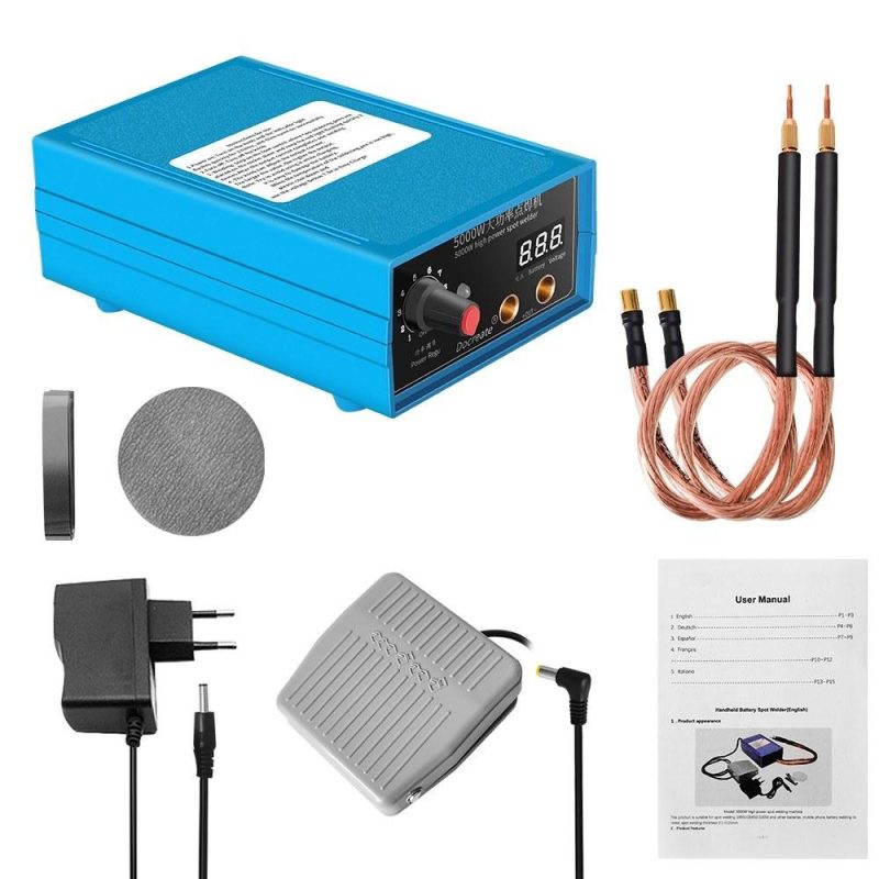 5000W Handheld Portable Home Welding Machine Battery Nickel Sheet Spots Welding Tool Digital Tube Display 10 Gear Output Power Adjust c for 0.1~0.15mm Nickel Sheet with Pedal  |   Electrical Equipment & Supplies Electrical Equipment & Supplies Electrical Equipment & Supplies