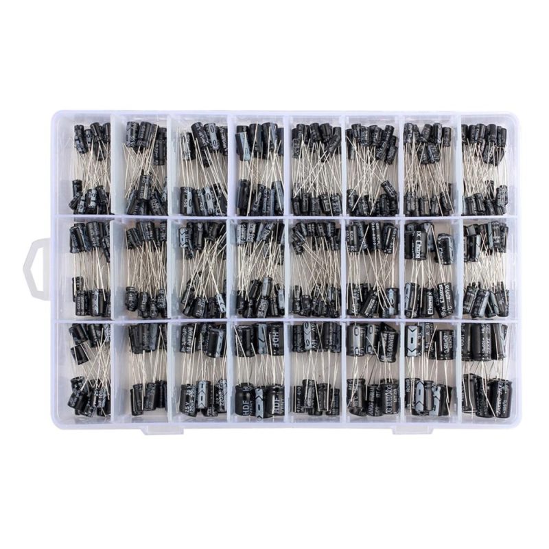 500pcs 24 Values Aluminum Electrolytic Capacitor Assorted Kit 10V 16V 25V 50V Metal Electrolytic Capacitors Range 0.1uF－1000uF with Plastic Case  |   Modules Modules Modules