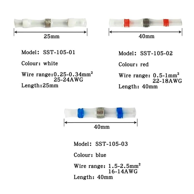 50pcs Heat Shrinkable Solder Ring Wiring Terminals Connection Terminal Heat Shrinkable Type Waterproof Connecting Terminal Kit Heat Shrink Tube Insulating Heat shrinkable Terminals  |   Others Hardware & Gadgets Others