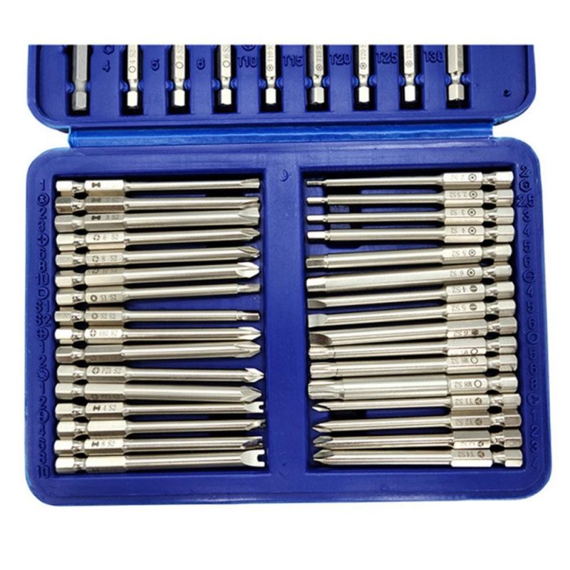 50Pcs Long Screwdriver Bits Set 49Pcs 75mm Cr-V Screwdriver Bits + 1Pc Magnetic Bit Holder with Storage Box  |   Hardware & Accessories Hardware & Accessories