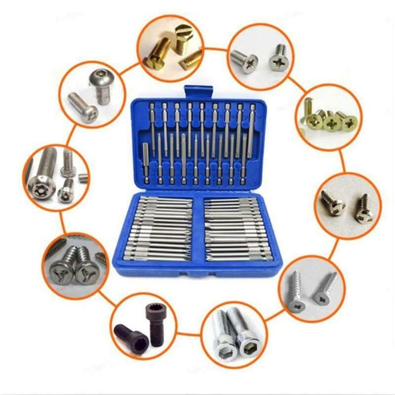 50Pcs Long Screwdriver Bits Set 49Pcs 75mm Cr-V Screwdriver Bits + 1Pc Magnetic Bit Holder with Storage Box  |   Hardware & Accessories Hardware & Accessories