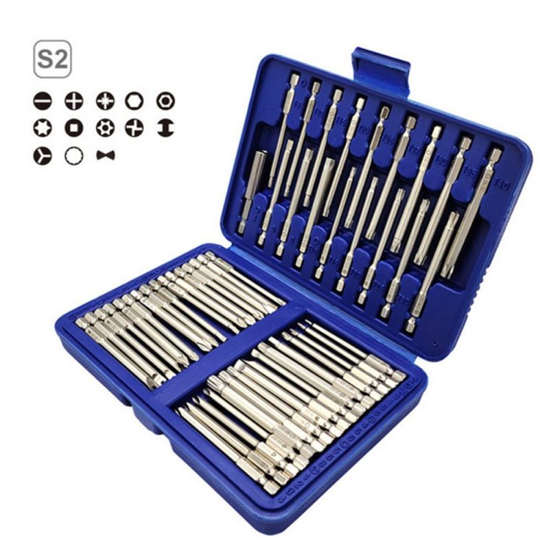 50Pcs Long Screwdriver Bits Set 49Pcs 75mm Cr-V Screwdriver Bits + 1Pc Magnetic Bit Holder with Storage Box  |   Hardware & Accessories Hardware & Accessories