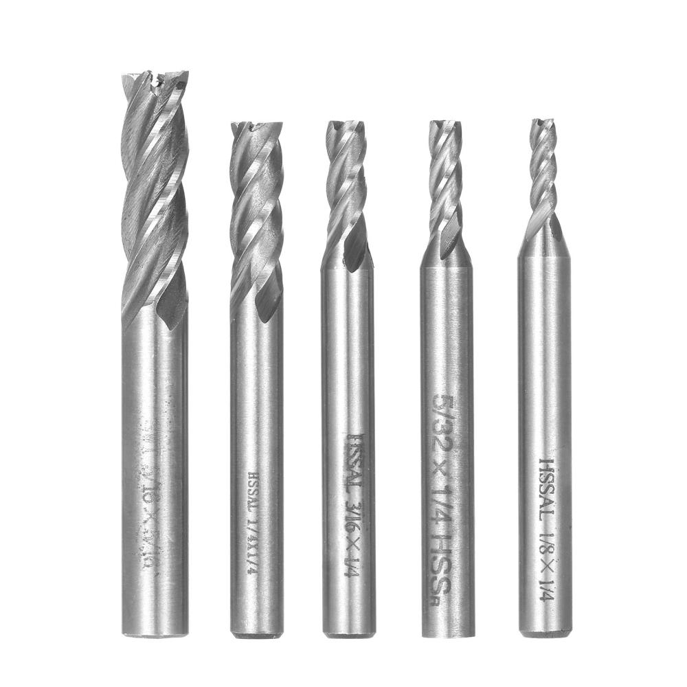 5PCS 4-Flute End Mill Bits Carbide Tungsten Steel Milling Cutter Router Bits Rotary Bits Tool Straight Shank 6mm-8mm Double Edged Cutting Engraving Bits  |   Hardware & Accessories Hardware & Accessories Hardware & Accessories