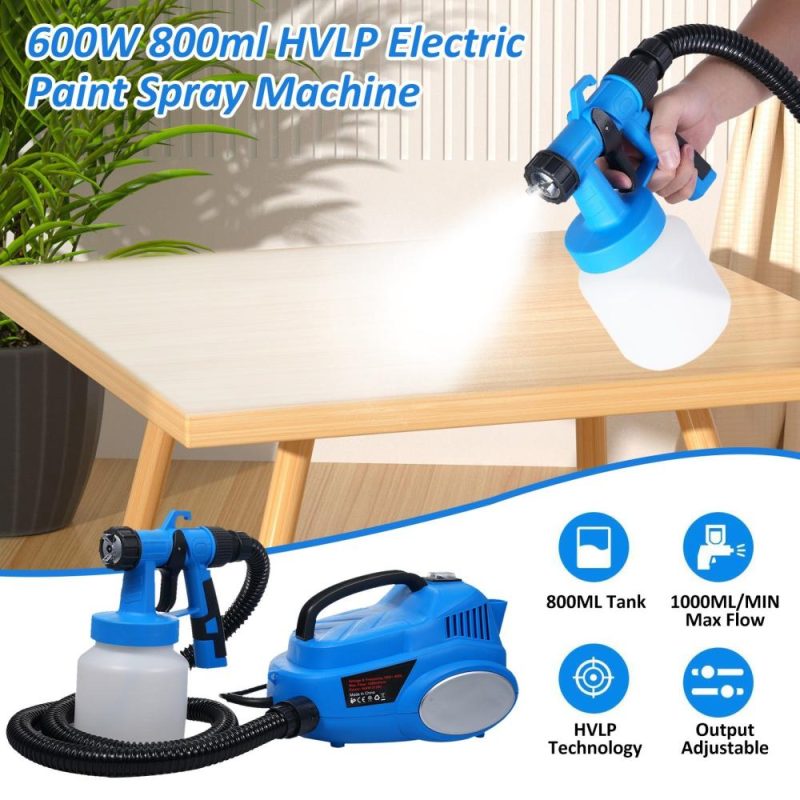 600W 800ml HVLP Electric Paint Spray Machine 30000 RPM Speed, at Max Speed 1000ML/Min  Flow Controlled 1.5M Hose Shoulder Strap Funnel  |   Electrical Equipment & Supplies Electrical Equipment & Supplies Electrical Equipment & Supplies