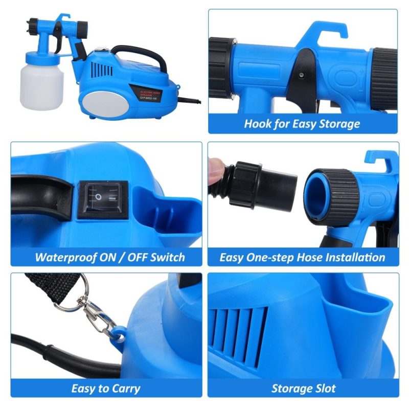 600W 800ml HVLP Electric Paint Spray Machine 30000 RPM Speed, at Max Speed 1000ML/Min  Flow Controlled 1.5M Hose Shoulder Strap Funnel  |   Electrical Equipment & Supplies Electrical Equipment & Supplies Electrical Equipment & Supplies