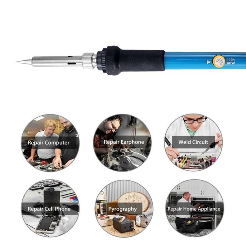 60W Electric Adjustable Temperature Welding Soldering Iron + 5 Replacement Soldering Tips Set  |   Other Tools Professional Tools Other Tools