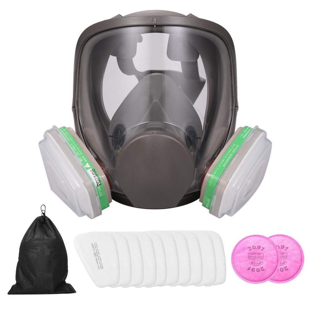 6800 Reusable Full Face Respirator Full Face Cover 18 in 1 Gas Cover Respirator for Painting Machine Polishing Welding Protection  |   Safety & Protective Gear Professional Tools Grey