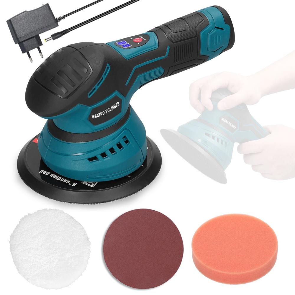 6inch Cordless Eccentric Car Polisher 8 Gears of Speeds Adjustable Electric Auto Polishing Machine Multifunctional Metal Waxing Wood Grinding Rust Removal Machine  |   Electrical Equipment & Supplies Electrical Equipment & Supplies Electrical Equipment & Supplies