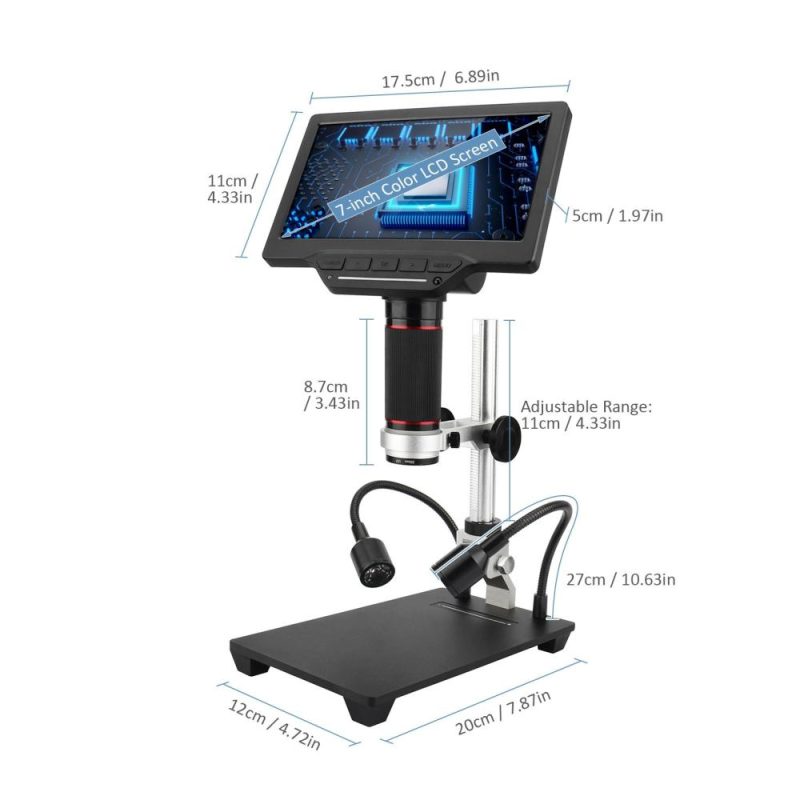 7-inch LCD Screen Video Microscope with 32GB TF Card 1200X Microscope and Telescope 1080P (without adapter)  |   Microscopes & Endoscope Measurement & Analysis Instruments Microscopes & Endoscope