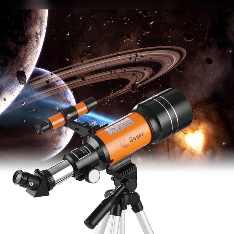 70mm Astronomical Telescope 150X High Power Monocular Telescope Refractor Spotting Scope with 5×24 Finder Scope Tripod Moon Filter 3X Barlow Lens for Star Gazing Bird Watching Camping  |   Microscopes & Endoscope Measurement & Analysis Instruments Microscopes & Endoscope