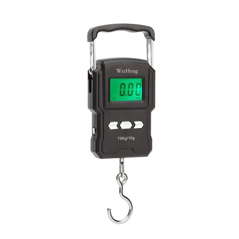 75Kg/10g Electronic Backlight Weighing Scale Portable Digital Fishing Postal Hanging Hook Scale with Measuring Tape  |   Digital Scales Digital Scales Digital Scales