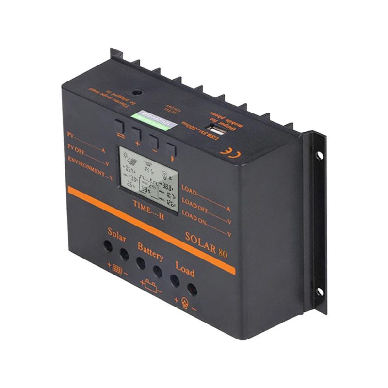 80A PWM Solar Charge Controller 12V/ 24V Self-Adapting LCD Solar Panel Battery Charge Discharge Regulator with 5V USB Output Temperature Compensation Multiple Protections  |   Electrical Equipment & Supplies Electrical Equipment & Supplies Electrical Equipment & Supplies