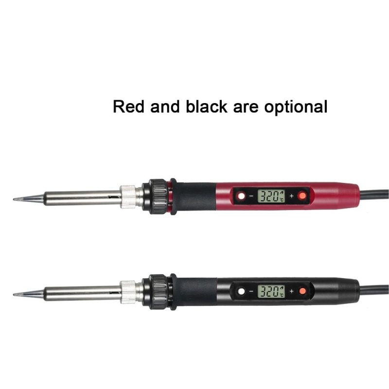 80W Professional LCD Digital Temperature Adjustable Electric Soldering Iron Tool Lead-free Mini Soldering Station  |   Electrical Equipment & Supplies Electrical Equipment & Supplies Black + Red