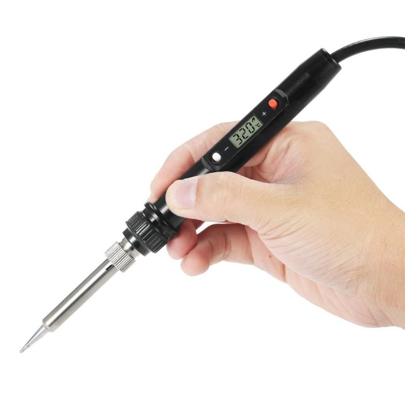 80W Professional LCD Digital Temperature Adjustable Electric Soldering Iron Tool Lead-free Mini Soldering Station  |   Electrical Equipment & Supplies Electrical Equipment & Supplies Black + Red