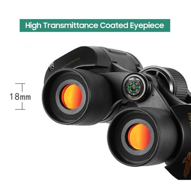 80×80 Binoculars Low Light Night Vision BAK4 Prism Waterproof Binoculars with Compass and Carrying Lanyard for Bird Watching Concerts  |   Microscopes & Endoscope Measurement & Analysis Instruments Black