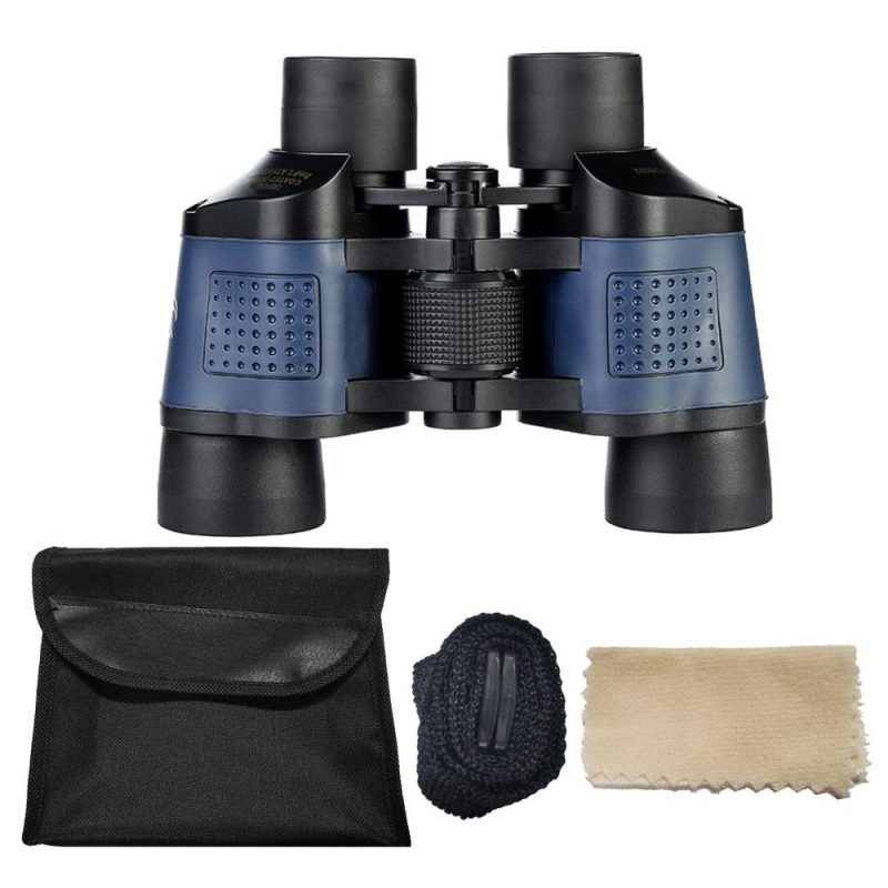 80×80 Binoculars Low Light Night Vision BAK4 Prism Waterproof Binoculars with Compass and Carrying Lanyard for Bird Watching Concerts  |   Microscopes & Endoscope Measurement & Analysis Instruments Black