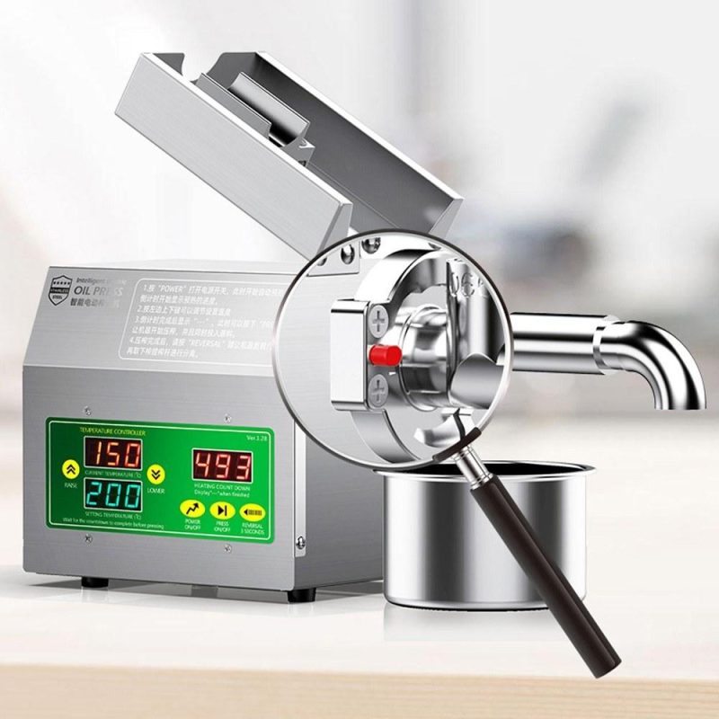 820W Electric Oil Press Machine Cold Hot Pressing Modes Stainless Steel Seed Oil Maker 40-240℃ Intelligent Temperature Control Automatic Organic Oil Extractor for Commercial Home Kitchen  |   Electrical Equipment & Supplies Electrical Equipment & Supplies Electrical Equipment & Supplies