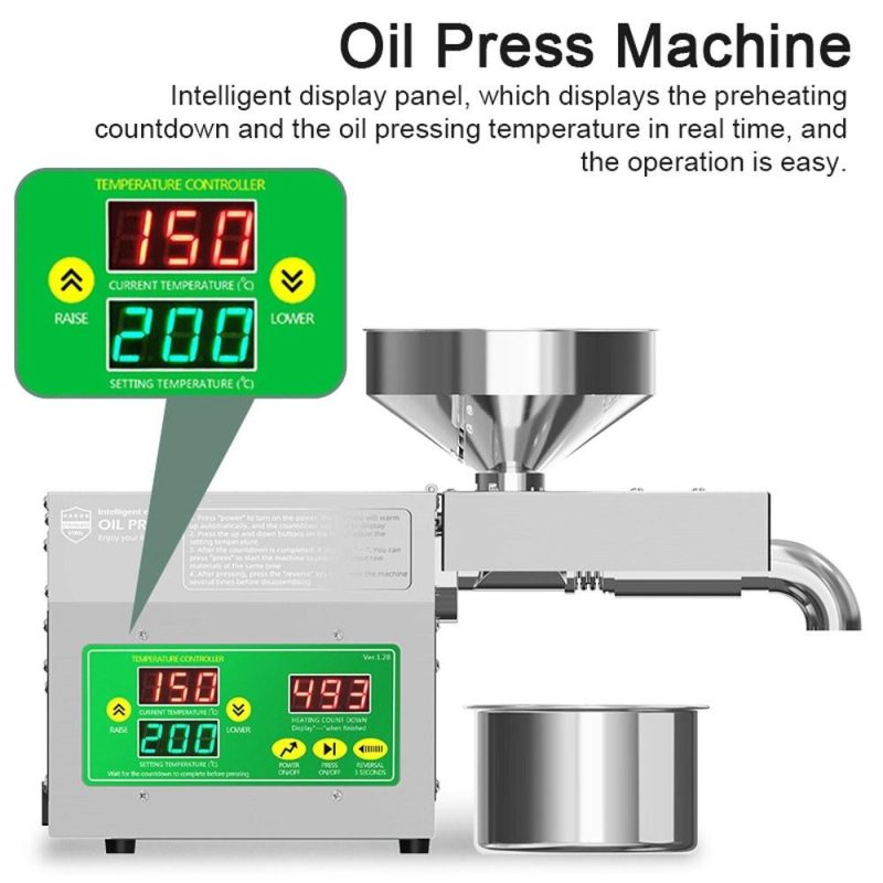 820W Electric Oil Press Machine Cold Hot Pressing Modes Stainless Steel Seed Oil Maker 40-240℃ Intelligent Temperature Control Automatic Organic Oil Extractor for Commercial Home Kitchen  |   Electrical Equipment & Supplies Electrical Equipment & Supplies Electrical Equipment & Supplies