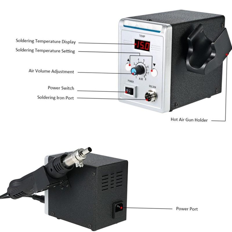 858D 700W High Quality Soldering Station LED Digital Solder Iron Desoldering Station BGA Rework Solder Station Hot Air Gun + Electric Iron Set for SMD SMT DIP  |   Electrical Soldering Welding Tools Electrical Soldering Welding Tools Electrical Soldering Welding Tools