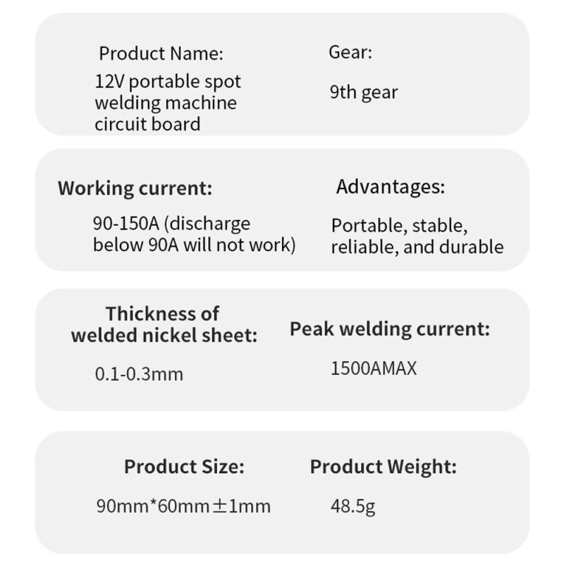 9 Gears of Output Power Adjustable Intelligent Soptwelder Control Board Multifunctional Lithium Battery Spots Machine with LED Display for Welding 0.1-0.3mm Nickel Sheet  |   Hardware & Accessories Hardware & Accessories Hardware & Accessories