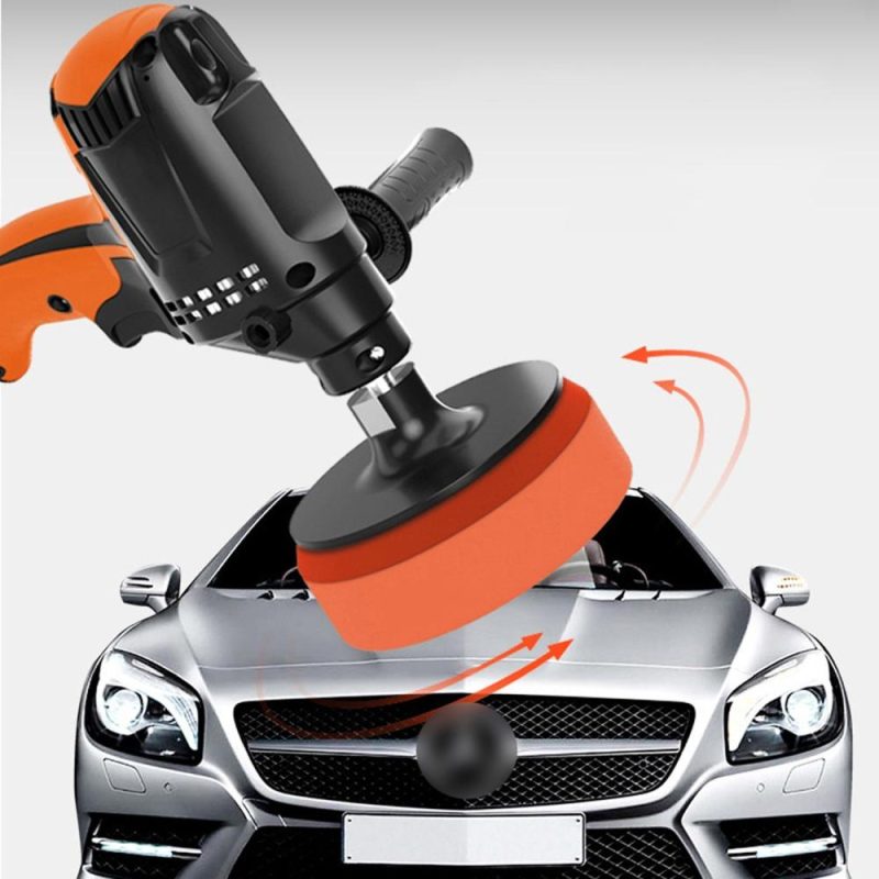 980W Multifunctional Six Gears Adjustable Speed Car Electric Polisher Waxing Machine Automobile Furniture Polishing Tool  |   Power Tool Parts Power & Electrical Tools Black+Orange