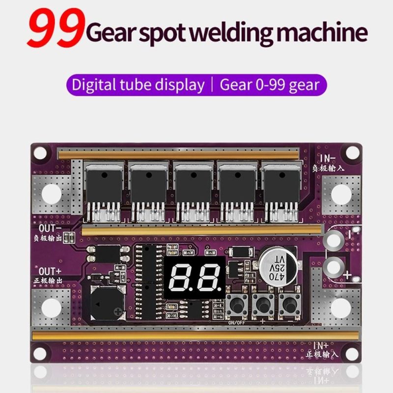 99 Gears of Power Adjustable Mini Spots Welding Machine Control Board for Welding Cylindrical Lithium Battery Nickel-metal Hydride Batteries and 0.1-0.3mm Nickel Sheet  |   Power Tool Parts Power & Electrical Tools Multicolor