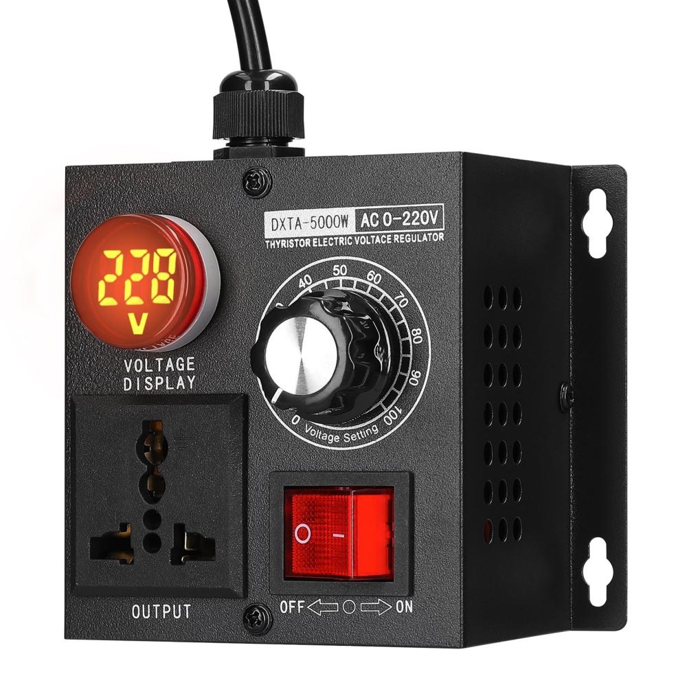 AC220V 5000W Stepless Voltage Regulator Portable Variable Monophase Voltage Controller Temperature Speed Light Adjuster  |   Other Instruments Measurement & Analysis Instruments Black