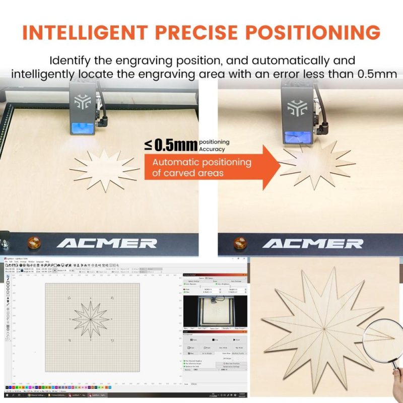 ACMER A500 Camera 400x400mm Photography Area Precise Positioning Support Video Record Automatically Recognizes Pattern  |   Laser Equipment Laser Equipment Laser Equipment