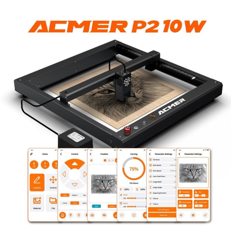 ACMER P2 11W Laser Engraver with Automatic Air-assist System  |   Laser Equipment Laser Equipment Laser Equipment