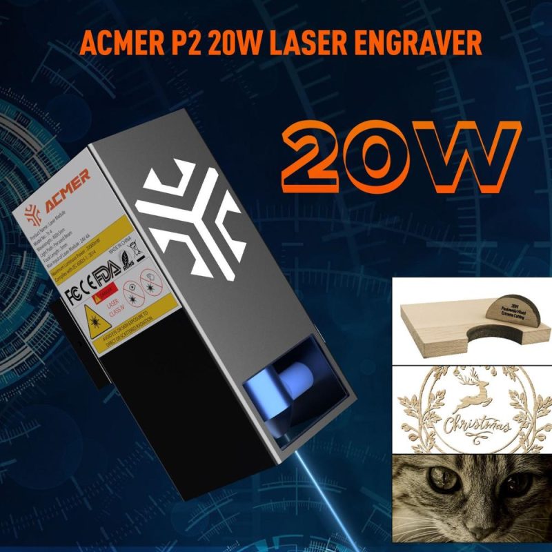 ACMER P2 22W Laser Engraver with Automatic Air-assist System  |   Laser Equipment Laser Equipment Laser Equipment