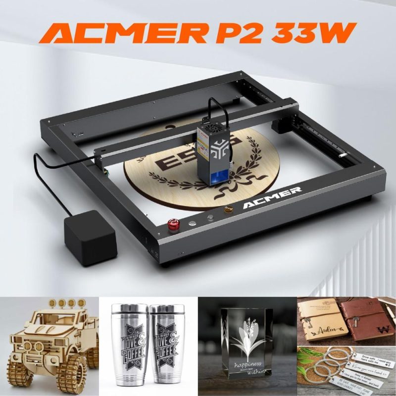 ACMER P2 33W Laser Engraver with Automatic Air-assist System  |   Laser Equipment Laser Equipment Laser Equipment