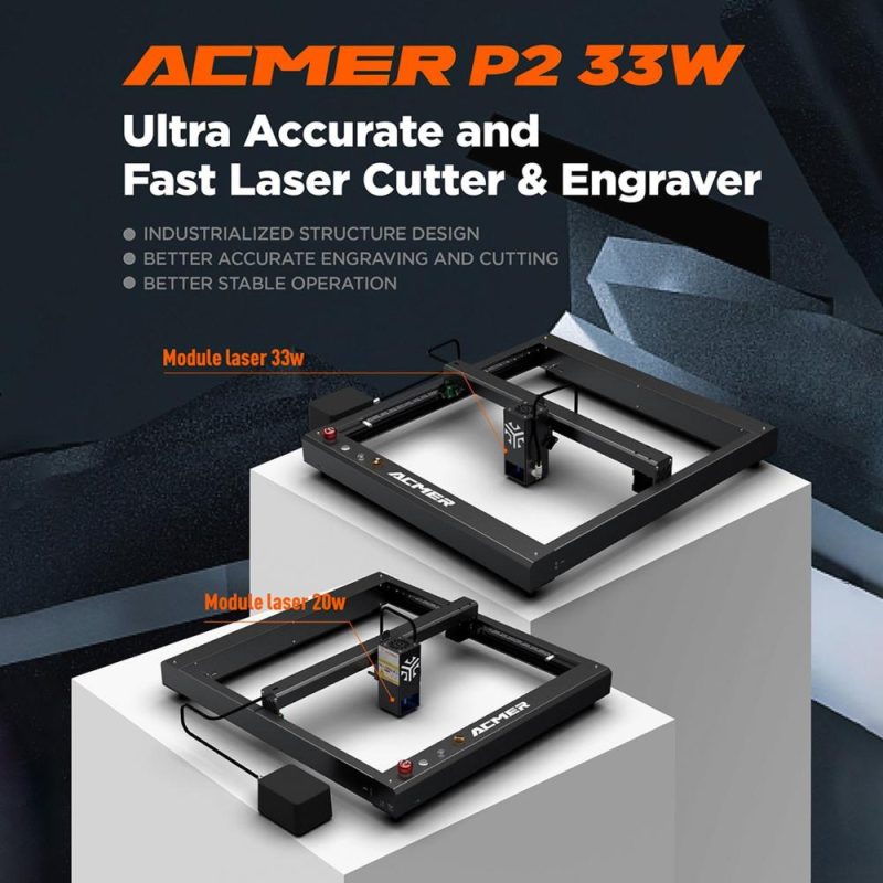 ACMER P2 33W Laser Engraver with Automatic Air-assist System  |   Laser Equipment Laser Equipment Laser Equipment