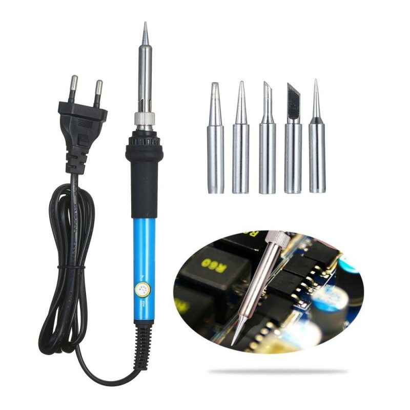 Adjustable Temperature Soldering Iron Kit 220V 60W Digital Multimeter Soldering Tips Desoldering Pump Cutter Solder Wire  |   Electrical Soldering Welding Tools Electrical Soldering Welding Tools Electrical Soldering Welding Tools