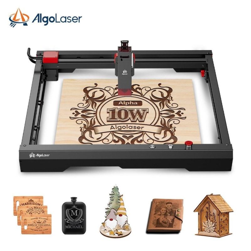 Algolaser Alpha 10W Laser Engraver and Cutter 20000mm/min Fast Speed  |   Laser Equipment Laser Equipment Black + Red