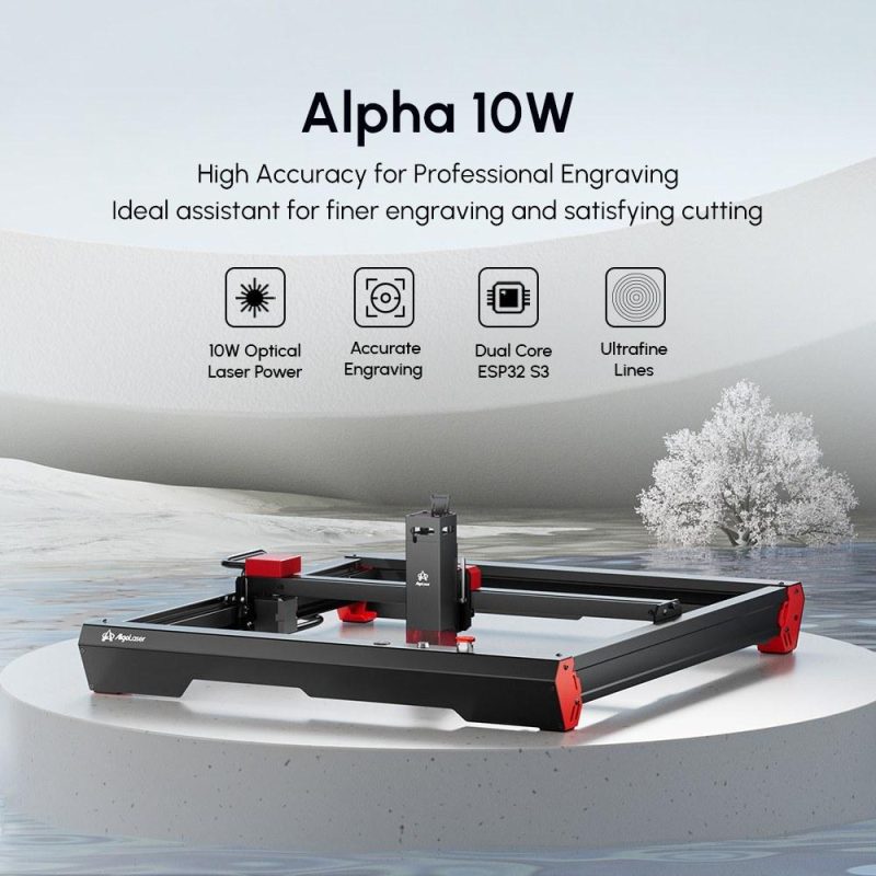 Algolaser Alpha 10W Laser Engraver and Cutter 20000mm/min Fast Speed  |   Laser Equipment Laser Equipment Black + Red