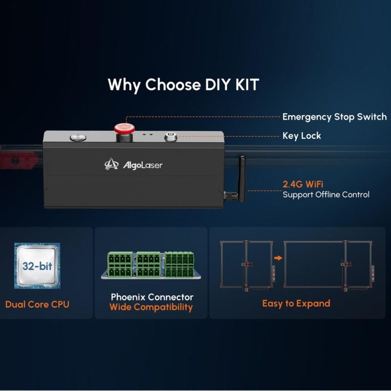 Algolaser DIY Kit 10W Laser Engraver and 400x400mm Honeycomb Working Table and 4in1 Y-axis Rotary Roller  |   Laser Equipment Laser Equipment Laser Equipment
