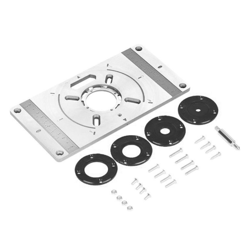 Aluminum Alloy Router Table Insert Plate Trimming Machine Engraving Tool Flip Board with 4 Rings for Woodworking  |   Others Hardware & Gadgets Others