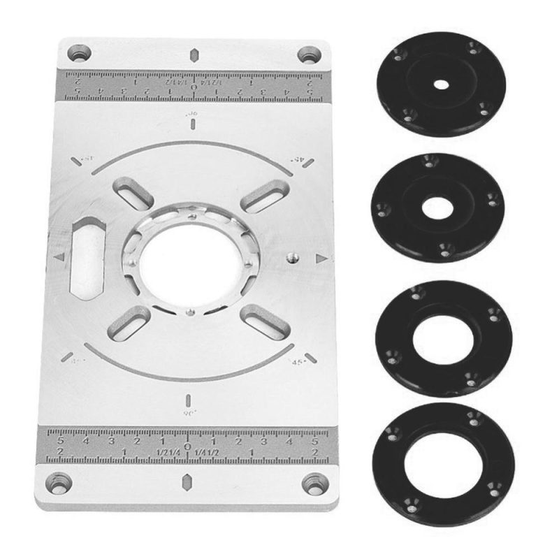 Aluminum Alloy Router Table Insert Plate Trimming Machine Engraving Tool Flip Board with 4 Rings for Woodworking  |   Others Hardware & Gadgets Others