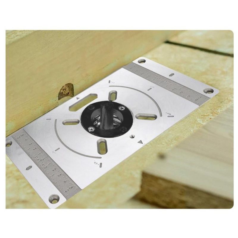 Aluminum Alloy Router Table Insert Plate Trimming Machine Engraving Tool Flip Board with 4 Rings for Woodworking  |   Others Hardware & Gadgets Others