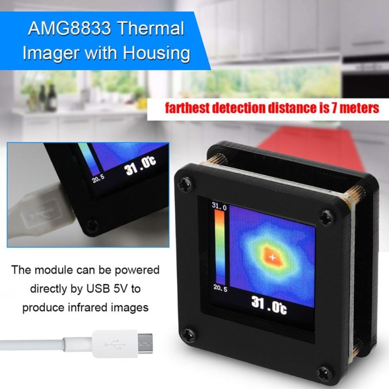 AMG8833 IR 8*8 Infrared Thermal Imager Array Temperature Sensor  |   Infrared Thermometer Infrared Thermometer Black