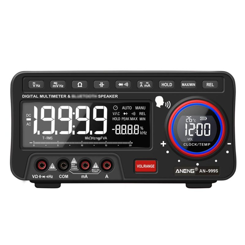 ANENG 2-In-1 BT Speaker AC/DC Bench Multimeter 19999 Counts True-RMS Voice Broadcast Multimeter (without Rechargeable Battery)  |   Digital Multimeters & Oscilloscopes Digital Multimeters & Oscilloscopes Black