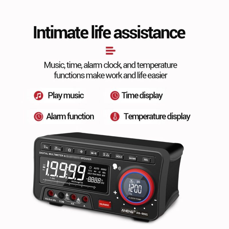 ANENG 2-In-1 BT Speaker AC/DC Bench Multimeter 19999 Counts True-RMS Voice Broadcast Multimeter (without Rechargeable Battery)  |   Digital Multimeters & Oscilloscopes Digital Multimeters & Oscilloscopes Black