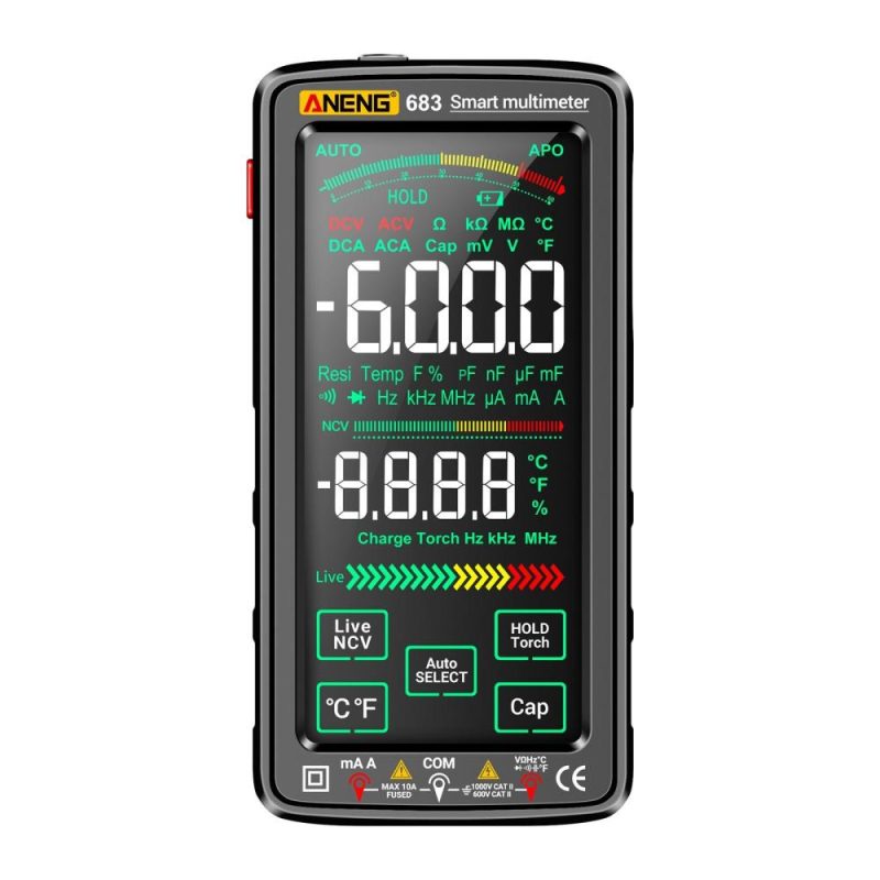 ANENG 683 6000 Counts Large Touch Screen Digital Multimeter Smart Anti-burn Rechargeable Universal Meter VA Reverse Display NCV Tester  |   Digital Multimeters & Oscilloscopes Digital Multimeters & Oscilloscopes Digital Multimeters & Oscilloscopes