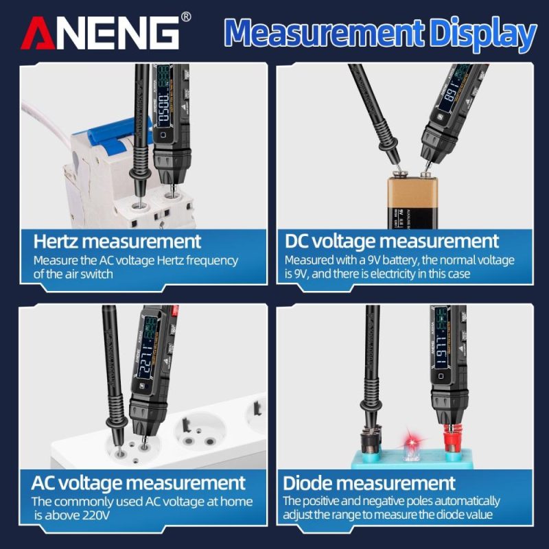 ANENG A3005A/B Digital Intelligent Professional Multimeter Sensor Pen Phase Sequence Tester AC Voltage Meter Non-Contact Voltmeter Electric Tool  |   Digital Multimeters & Oscilloscopes Digital Multimeters & Oscilloscopes Digital Multimeters & Oscilloscopes