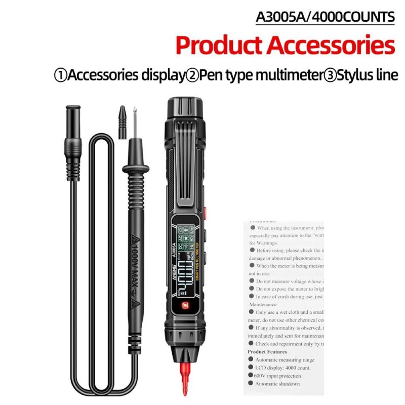 ANENG A3005A/B Digital Intelligent Professional Multimeter Sensor Pen Phase Sequence Tester AC Voltage Meter Non-Contact Voltmeter Electric Tool  |   Digital Multimeters & Oscilloscopes Digital Multimeters & Oscilloscopes Digital Multimeters & Oscilloscopes